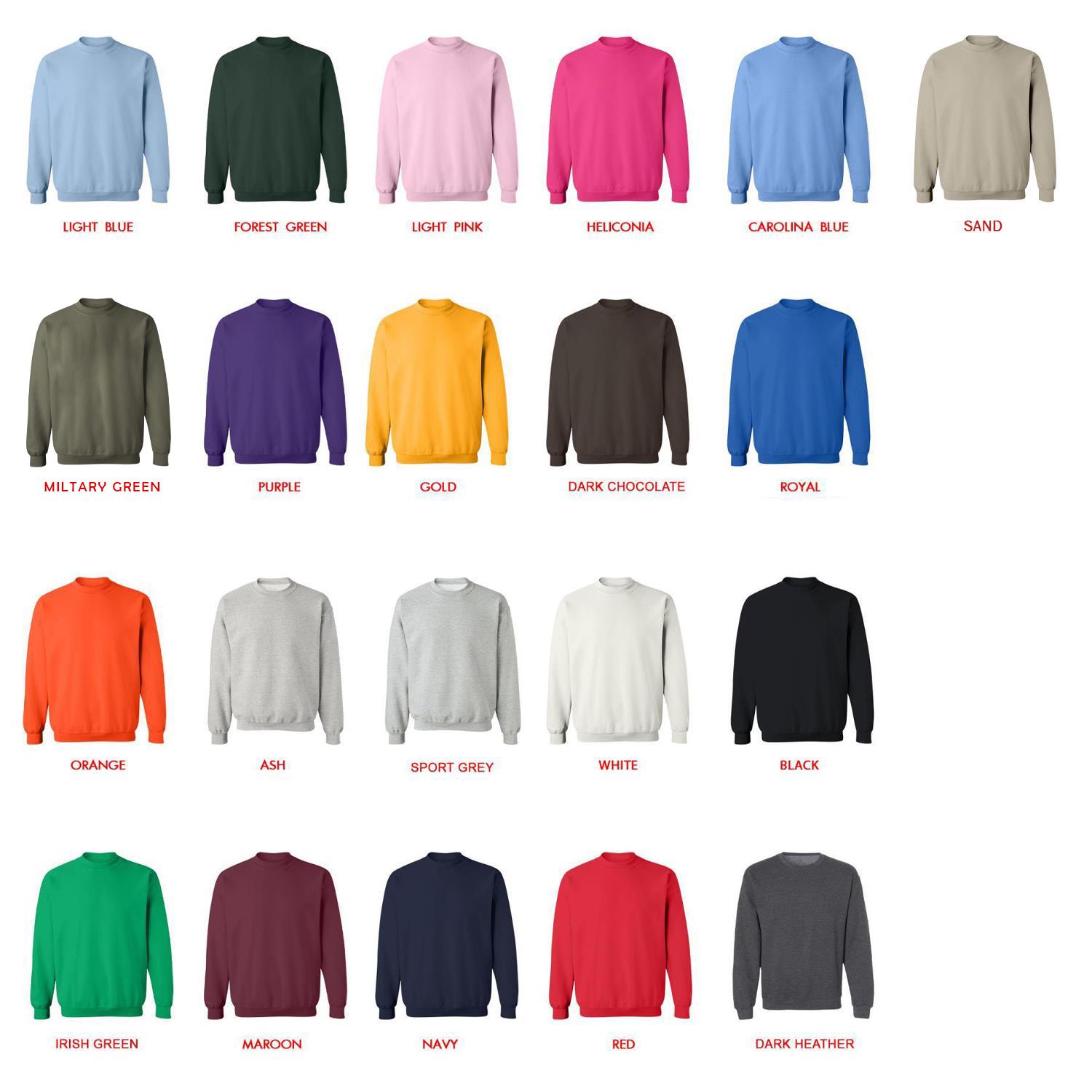 sweatshirt color chart - Astro Bot Uk Store