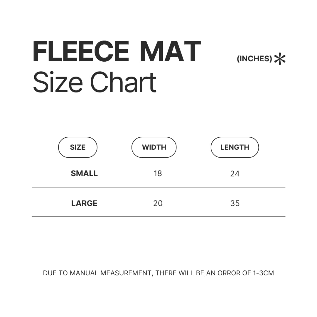 Fleece Mat Size Chart - Astro Bot Uk Store