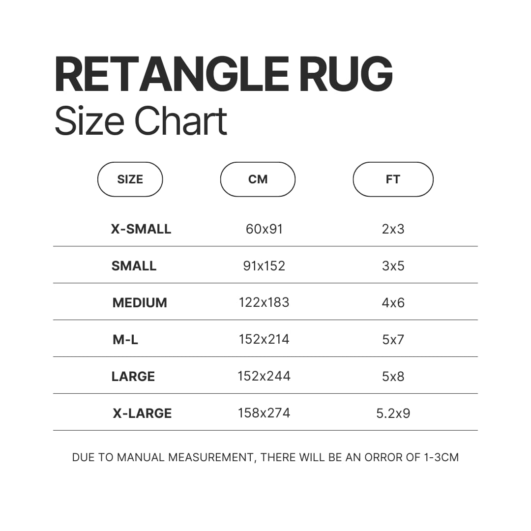 Retangle Rug Size Chart - Astro Bot Uk Store