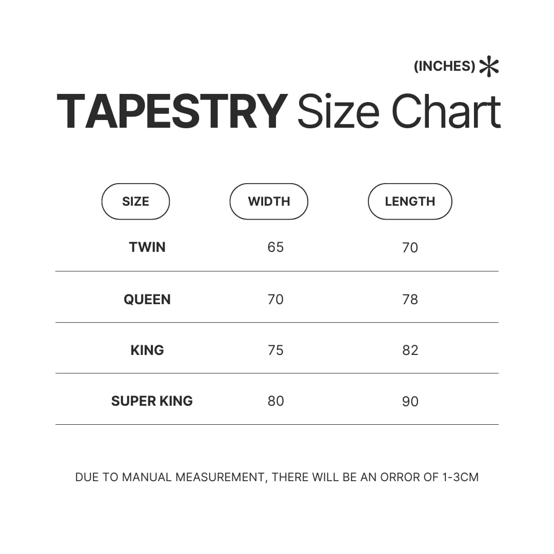 Tapestry Size Chart - Astro Bot Uk Store
