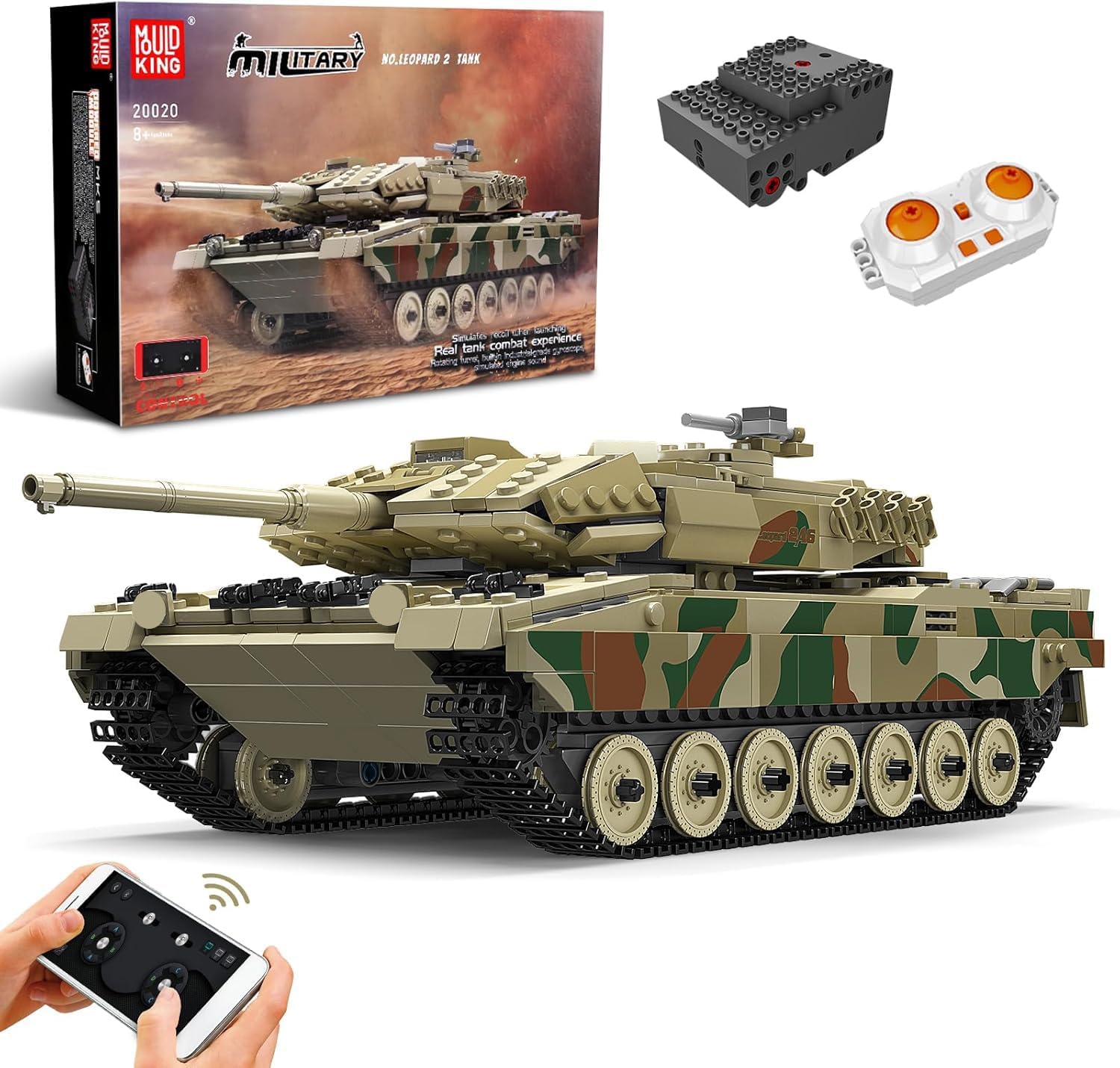 Mould King 20020 The APP&RC Leopard 2 Tank Building Block